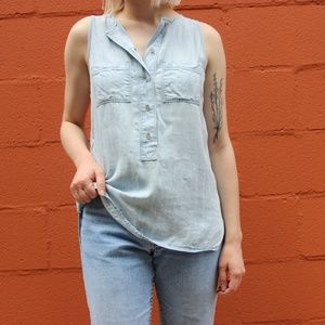 Loft chambray sleeveless denim tank